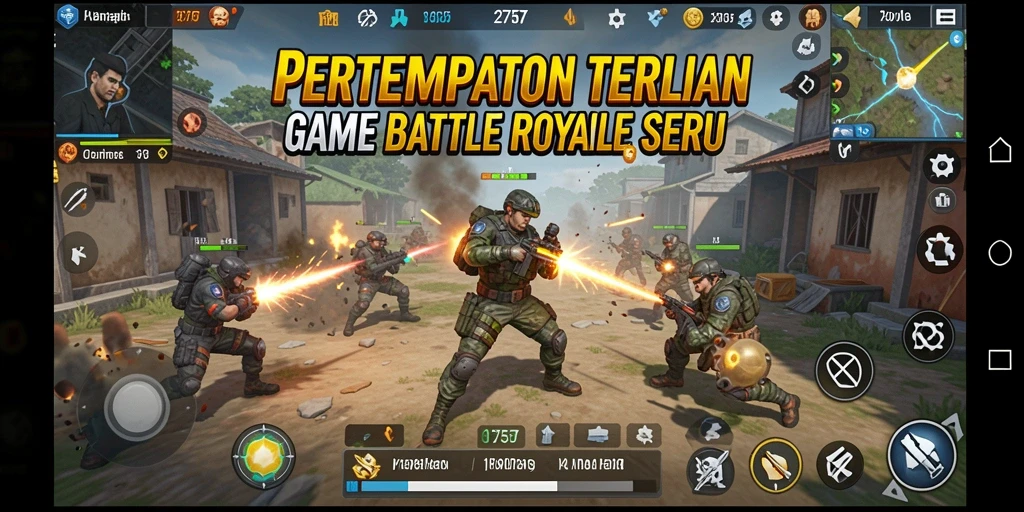 Gameplay mendebarkan dalam pertempuran Battle Royale.