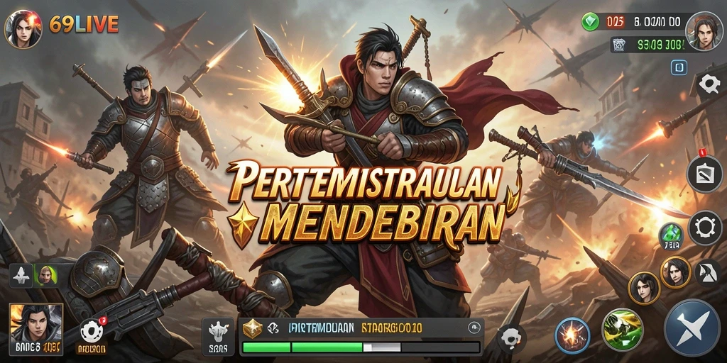 Screenshot menunjukkan taktik pertempuran strategis di 69LIVE.