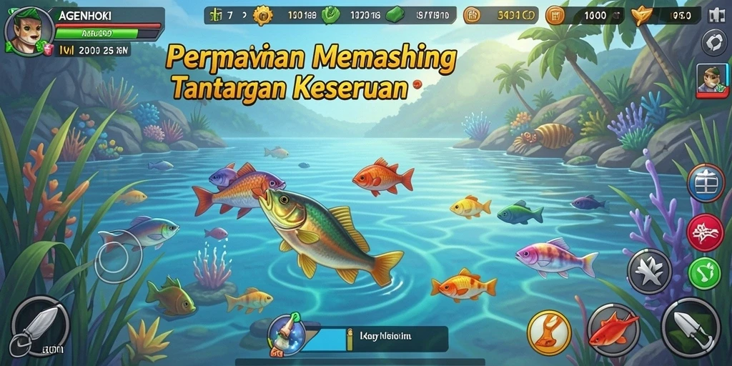 Tangkapan ikan yang berwarna-warni di AGENHOKI saat permainan.