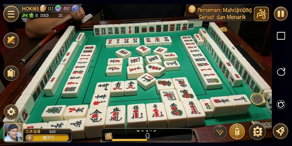 Screenshot gameplay HOKI65 dengan visual Mahjong yang menarik.
