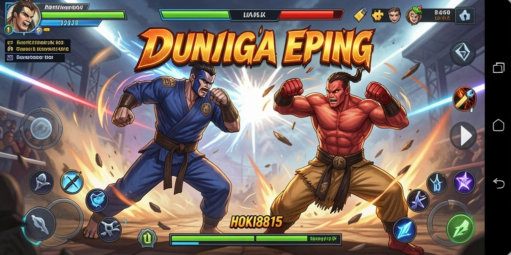 Gameplay HOKI8815 yang seru dengan karakter bertarung.