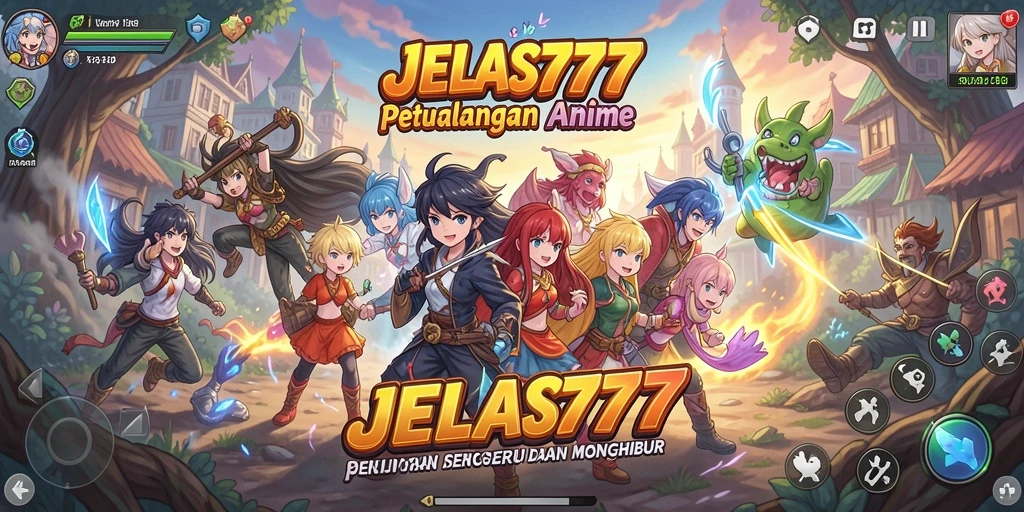 Screenshot gameplay <strong>JELAS777</strong> menampilkan aksi karakter Anime yang mendebarkan.
