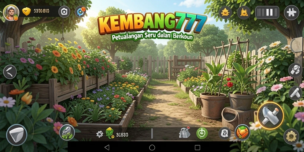 Tampilan gameplay seru dalam berkebun di KEMBANG777.