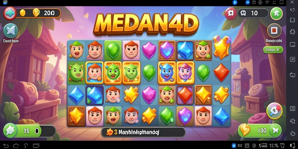 Screenshot menampilkan aksi seru permainan Match-3 MEDAN4D.
