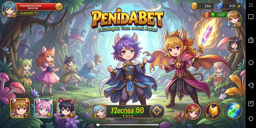 Tangkapan layar gameplay PENIDABET dengan aksi seru dan karakter anime.