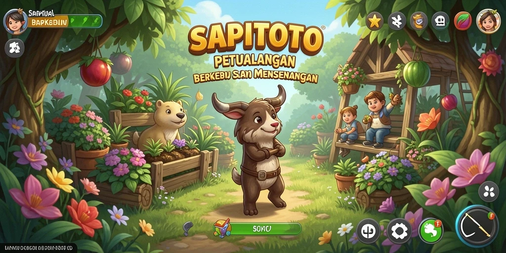 Gameplay seru SAPITOTO yang menampilkan berkebun dan interaksi petani.