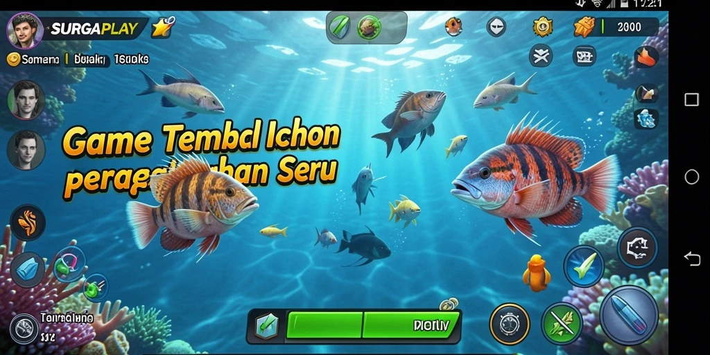 Screenshot menunjukkan gameplay seru Tembak Ikan di SURGAPLAY.