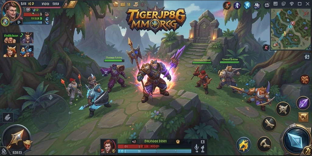 Tangkapan layar menampilkan aksi seru dalam game MMORPG TIGERJP88.