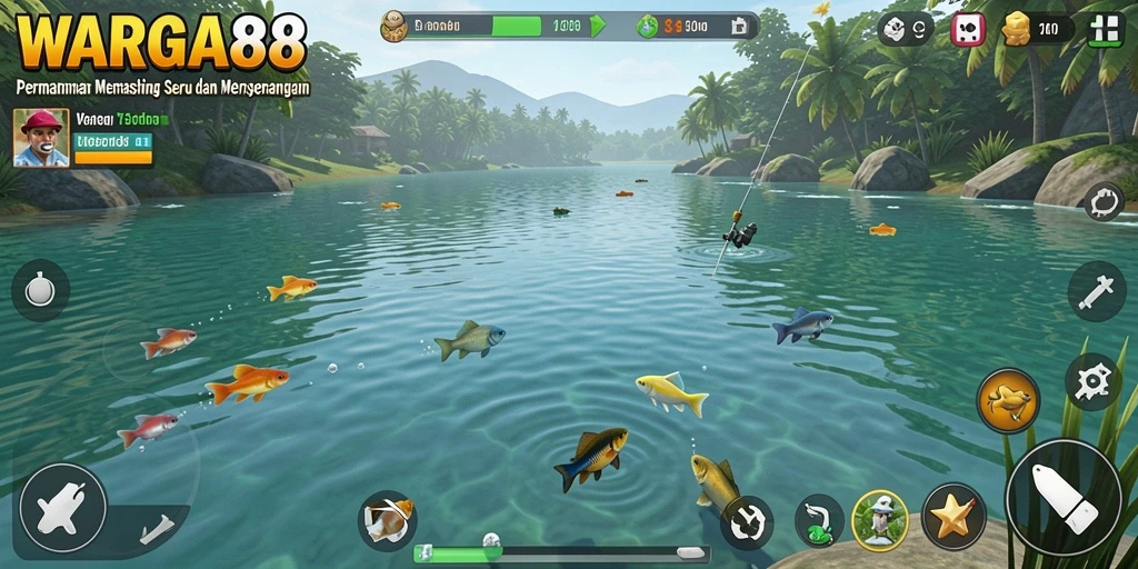 Tampilan gameplay WARGA88 yang menarik dengan pengalaman memancing yang nyata.